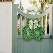 Spring Wreath Front Door Shamrock Bow Farmhouse ST Patrick's Day Wreath Sign
