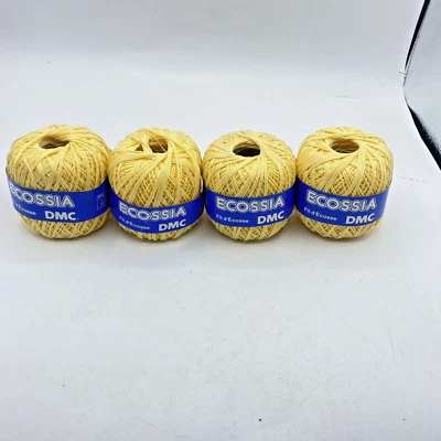 Ecossia DMC Thread Embroidery 100% Cotton Made In France Yellow Lot Of 4 - Image 1 of 4