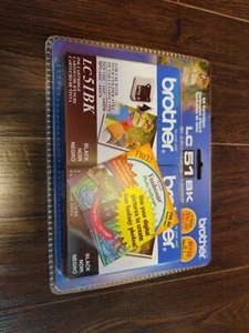 Sealed Brother LC51BK 2pk Black Ink Cartridges Sealed New Free Shipping - Picture 1 of 8
