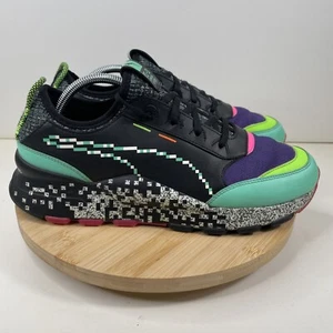 PUMA RS-0 Game Error Pixel Black Leather Lifestyle Sneakers Shoes Mens Size 10.5 - Picture 1 of 12
