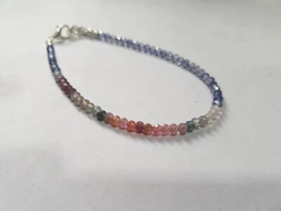 Collar Multi Espinela Cuentas Iolita Plata de Ley 925 + Pulsera Joyería Regalo Foto 1 de 4