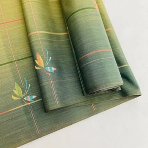 Tela kimono Green Fairyland Nishijin seda sin usar perno por yarda BS56 - Imagen 1 de 6