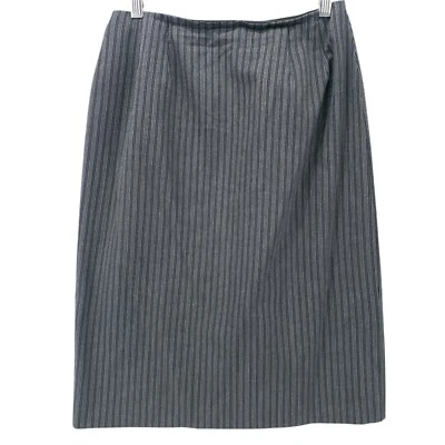 Vintage BILL BLASS Striped Gray Black Pencil Skirt Size 6 UNION MADE IN USA - Image 1 of 4
