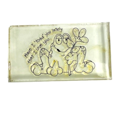 Vtg Prvo Craft Acrylic Clear Rubber Stamp Have I Toad You Lately That I Love You - Image 1 of 4