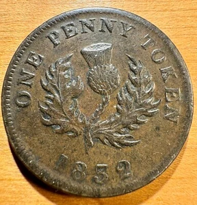 NS-2B1 1832 penny token, Br 870 engrailed - Picture 1 of 3