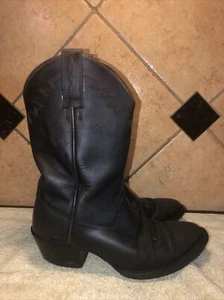 Ariat 10002194 Black Leather Cowboy Western Boots Sz 7 D FREE SHIPPING - Picture 1 of 8