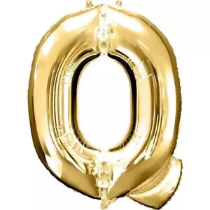 Palloncino Anagramma Lamina Oro Lettera Q Super Forma 24" x 32" Nuovo - Foto 1 di 1