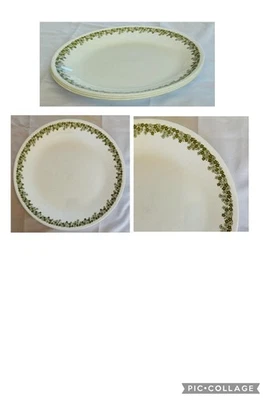 Juego de 3 platos de cena vintage Corelle FLOR DE PRIMAVERA MARGARITA LOCA FLORES VERDES Foto 1 de 4