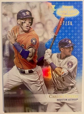 2017 Topps Gold Label - Carlos Correa #90 Class 3 Blue /50 - Image 1 of 2
