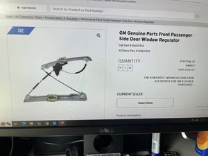 GM 84631516 2017-2024 Cadillac XT5 Regulator Assembly Front Passenger S/D Window - Picture 1 of 5