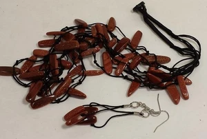 unique multi-strands gold star moon stone necklace/earring set/(m333-w1.5) - Picture 1 of 2