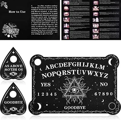 BRANDED Black Ouija Wooden Board Game Spirit Hunt Planchette Accessories Games Supplies