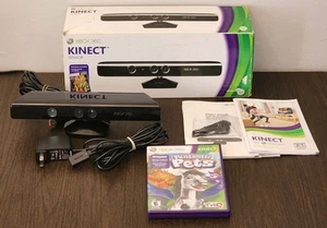 MICROSOFT Xbox 360 Black KINECT SENSOR w/Power Cord + Manual Fantastic Pets Game - Bild 1 von 18