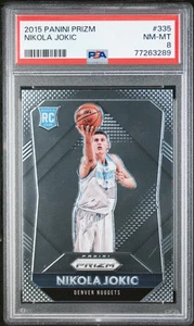 PSA 8 Nikola Jokic 2015 Panini Prizm #335 Rookie Card - Picture 1 of 3