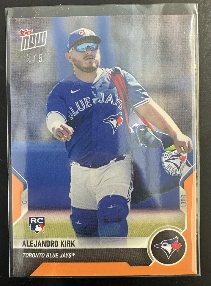 2021 Topps Now Alejandro Kirk Orange Parallel /5 Rookie RC #OD-74 Blue Jays - Image 1 of 2