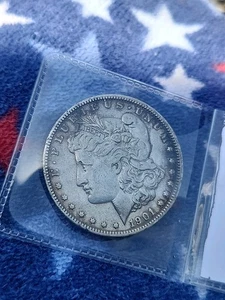 1901 o morgan silver dollar - Picture 1 of 2