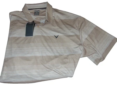 ~¡Camisa polo a rayas manga corta CALLAWAY Opti-Dri para hombre nueva con etiquetas! Talla XL $80 FS~ Foto 1 de 3