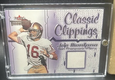 2002 Fleer Joe Montana Fleer Classic Clippings GAME WORN JERSEY PATCH.  - Image 1 of 4