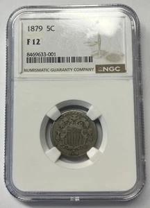 1879 Shield Nickel F12 *KEY DATE COIN* NGC - Picture 1 of 4