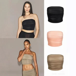 Nuevo producto SKIMS TUBO RECORTADO TRANSPARENTE LECHOSO SUPERIOR sin tirantes elasticidad arrugas - Imagen 1 de 20