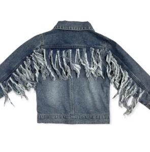 Shea Baby Denim Fringe Jacket Girls Size 7 New With Tags - Picture 1 of 5