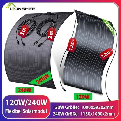 Flexibel Solarmodul 120W 240W 480W 960W Flex Solarpanel Für Balkonkraftwerk Boot - Bild 1 von 4