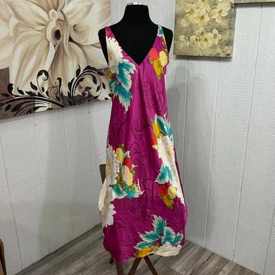 Camisón Natori Mediano Floral Multicolor Sedoso Satén Sensación Correa Media/Larga Foto 1 de 4