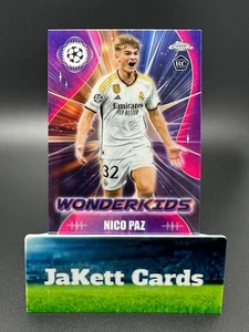 2023-24 Topps Chrome UEFA - Wonderkids Nico Paz #WK-10 RC - Real Madrid - Picture 1 of 2