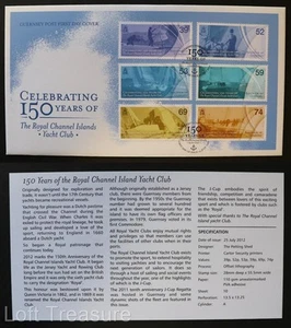 Guernsey Stamps: "Royal Channel Yacht Club - 150th Anniversary" FDC 2012 - Picture 1 of 3