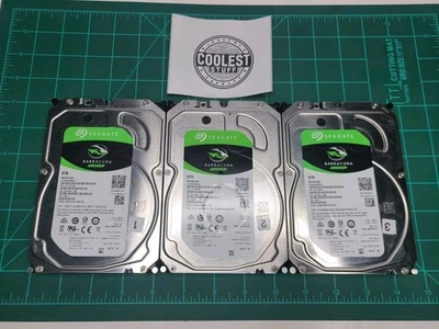 Lot 3 Seagate Barracuda 8TB 3.5" SATA Desktop HDD Hard Drive Wiped Tested! Nice! - Image 1 of 4