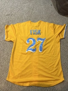 BOSTON RED SOX- CARLTON FISK SIZE LARGE L BASEBALL JERSEY CITY CONNECT #27 MENS - Picture 1 of 3