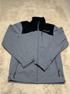 Columbia Tieton Trail Uomo M Giacca Micropile Nero Grigio Full Zip Pioggia - Foto 1 di 7