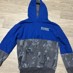 Sonic the Hedgehog Blue Hoodie Graphic Print Cartoon Anime Youth L Large 14/16 - Picture 1 of 15