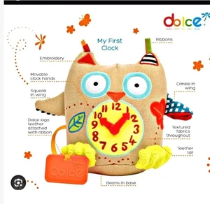 Dolce My First Owl Clock Interactive Stuffed Animal Plush Toy - Picture 1 of 5