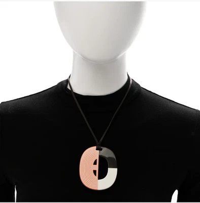 Hermès Buffalo Horn Lacquer Lift Remix Necklace PM Meringue Authentic - Image 1 of 4