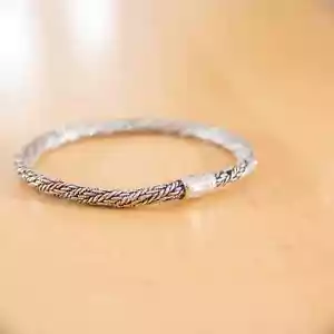 Vtg John Hardy 925 Sterling Silver Foxtail Classic Wheat Woven Chain Bracelet - Picture 1 of 8