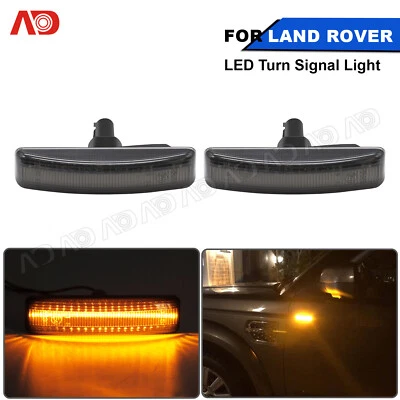 2X Smoked Lens LED Side Marker Light For Range Rover Sport Discovery LR2 LR3 LR4 - Image 1 of 4