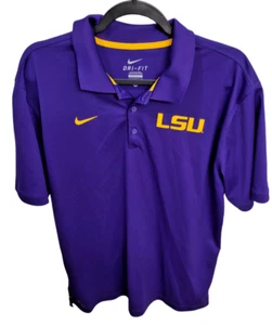 Camisa Polo Nike LSU Tigers Púrpura Para Hombre Talla: Grande Material Informal Dri-Fit - Imagen 1 de 6