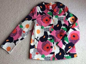 NWT Gymboree Brightest In Class Girl Blue Pink Coat Jacket Floral Lined L 10-12 - Picture 1 of 3