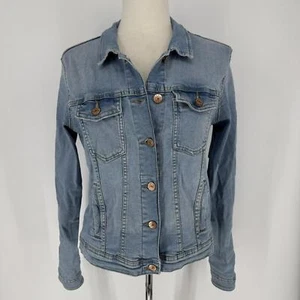 Only Blue denim jacket with button closure long sleeves 19” PTP - Picture 1 of 4