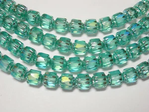 25 Teal AB Cathedral Czech Glass 6mm beads - Picture 1 of 1