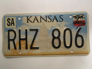 LICENSE PLATE Car Tag 2001-2006 KANSAS RHZ 806 State Capitol [Z266] - Picture 1 of 1