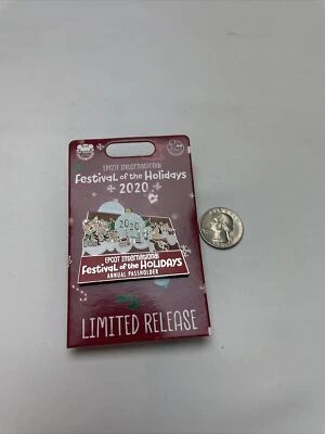 Prendedor de lanzamiento limitado Chip and Dale Passholder 2020 Festival of Holidays de Disney Epcot Foto 1 de 2