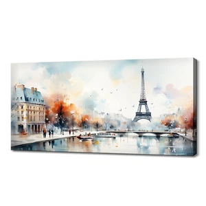 Paris City France Modern Skyline Landmarks Canvas Print Picture Wall Art Decor - Picture 1 of 10