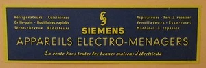ANTIQUE BRAND PAGES ADVERTISING BOOKMARK SIEMENS ELECTRO MENAGER RADIO TELEVISION - Picture 1 of 2