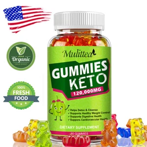 Keto Slimming Gummies 120,000mg Apple Cider Vinegar ACV Weight Loss 60 Gummy US - Picture 1 of 12