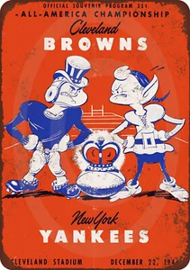 1946 Cleveland Browns VS new york Yankees Reproduction METAL SIGN 8 x 12 - Picture 1 of 1