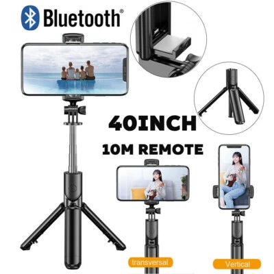 [NUEVO] 360° Selfie Stick Trípode Control Remoto Bluetooth para iPhone14 13 12 Pro Max 11 XS Foto 1 de 4