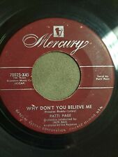 Patti Page - Why Don't You Believe Me / Conquest 7" Vinyl VG  Mercury 70025-X45