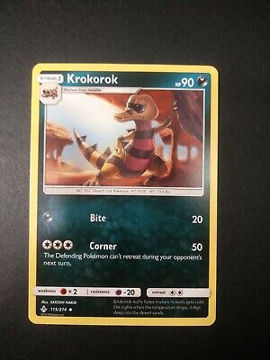 Pokemon Unbroken Bonds Krokorok Uncommon Card 115/214 NM
